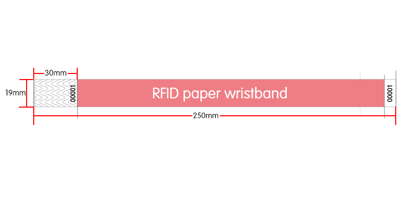 Ntag213 Paper Wristband size:250*19mm