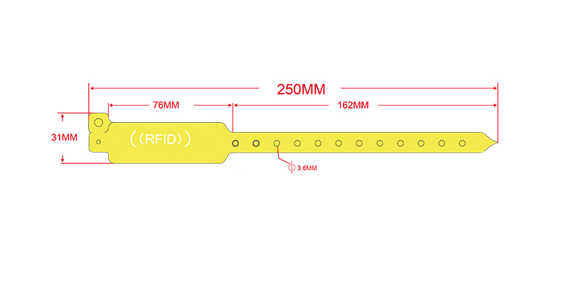 Ntag213 PVC Wristband size:250*31mm