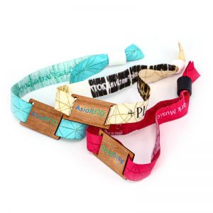 Wooden ntag215 fabric wristband