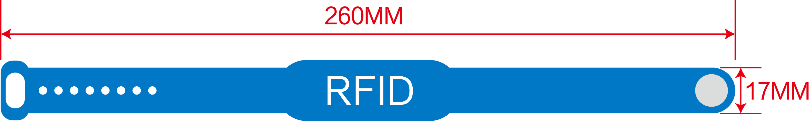 rfid wristband size