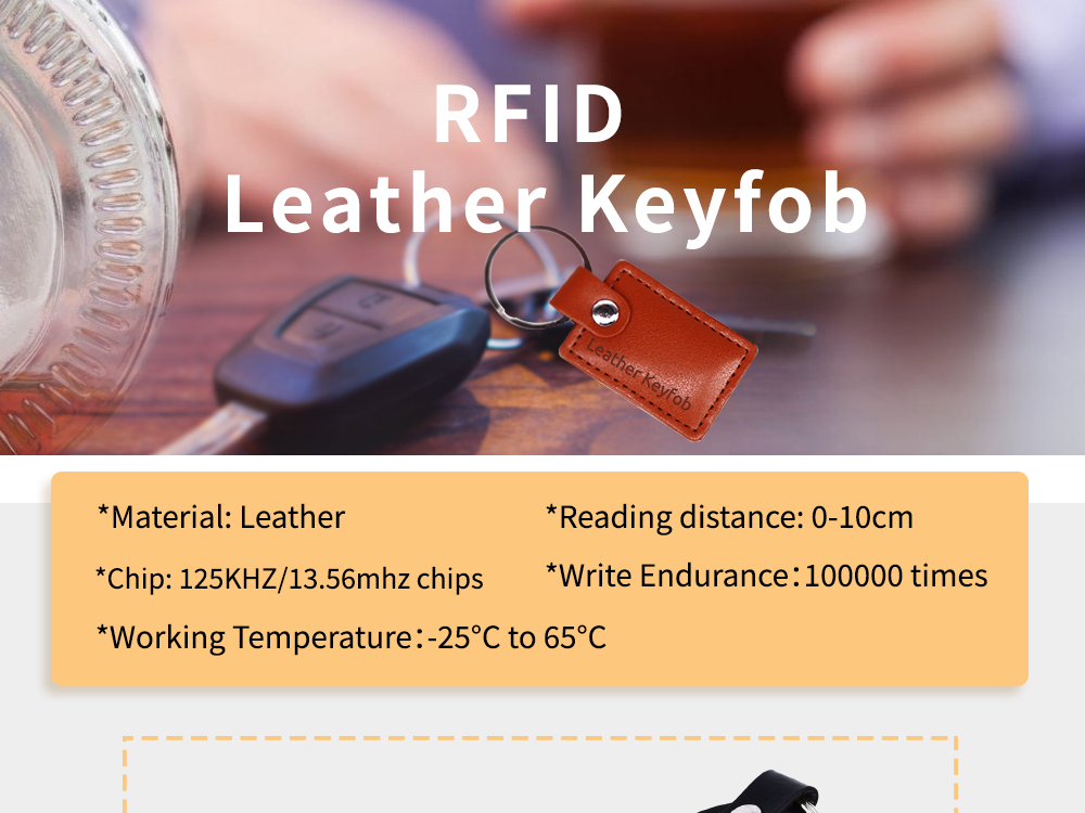 RFID Leather key fob