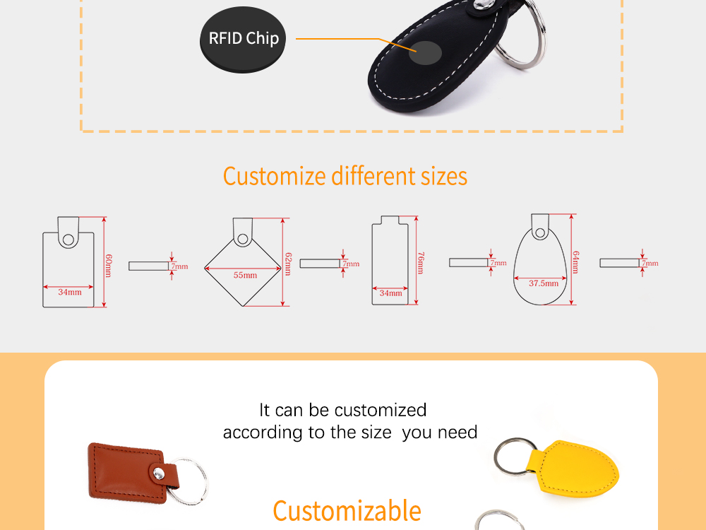 RFID Leather key fob