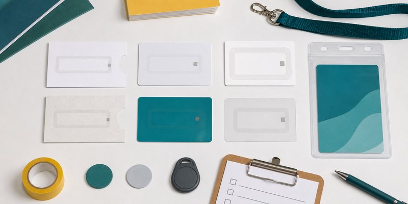 RFID ticket card material samples for buyer comparison