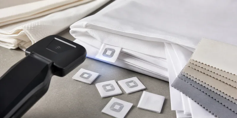 RFID laundry tag sample testing before hotel linen bulk production