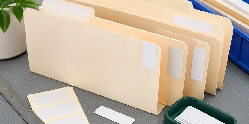 RFID folder label placement options for archive file tracking